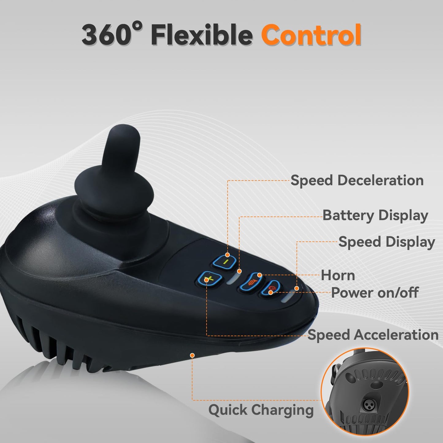 Lightweight Foldable Electric Wheelchair for Adults, Portable Power Chair, 12 Mile Range