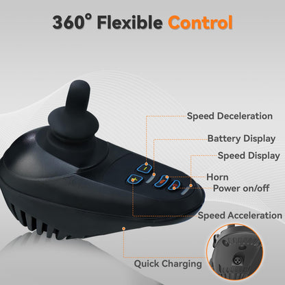Lightweight Foldable Electric Wheelchair for Adults, Portable Power Chair, 12 Mile Range